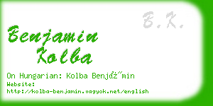 benjamin kolba business card